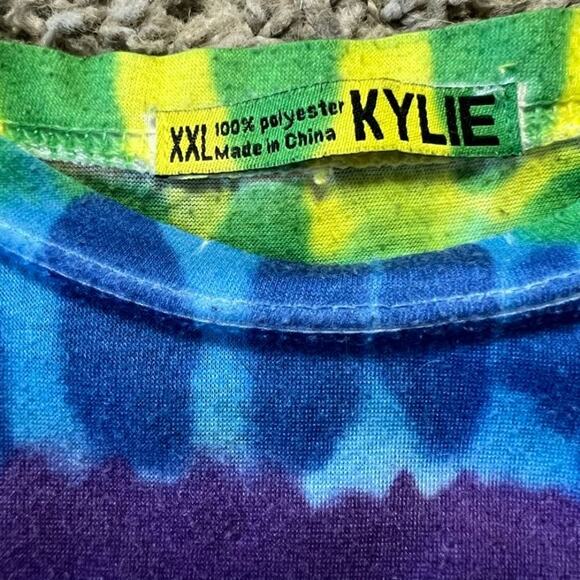 Kylie Tie Dye Heart Short Sleeve T-Shirt Hawaiian Summer Beach Multi Women's XXL - Picture 4 of 4